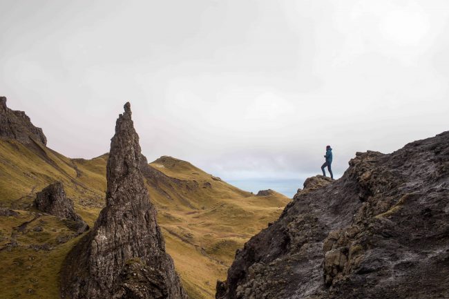 Person standing on mountain