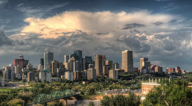 City skyline with skyscrapers