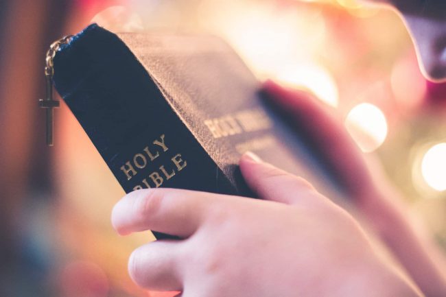 Child holding Bible