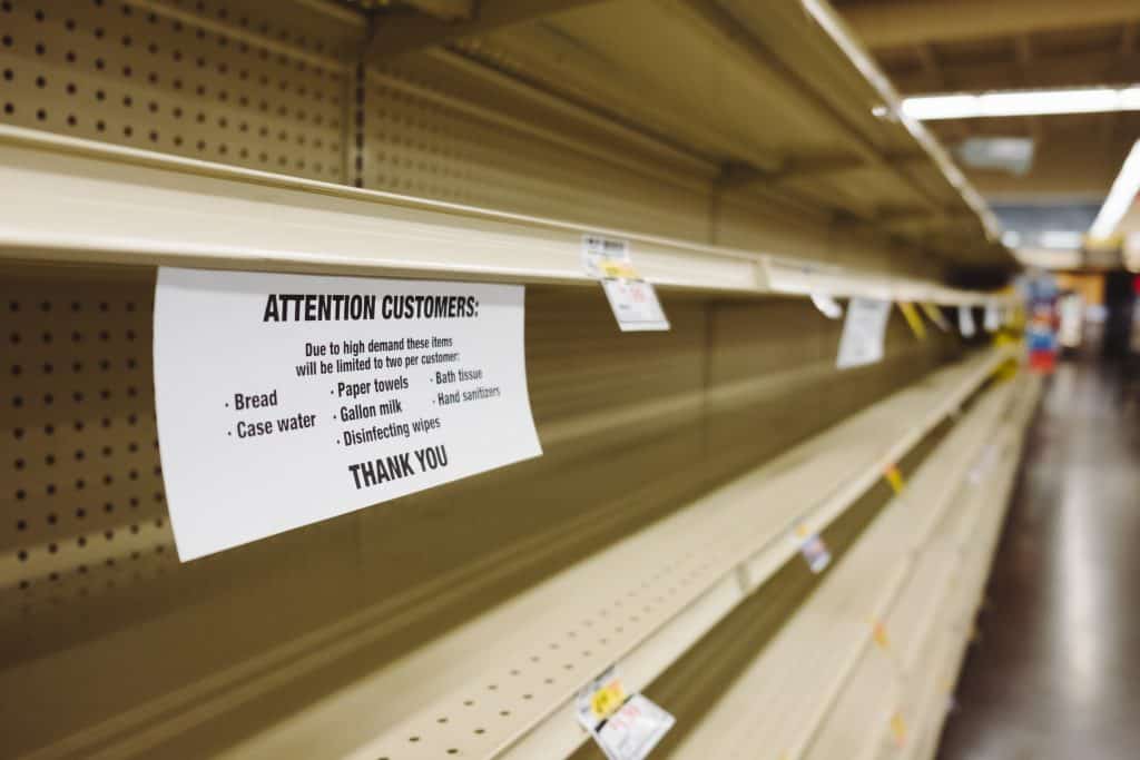 empty grocery shelves