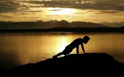 man doing pushups