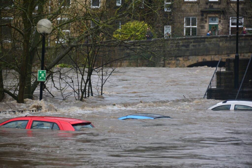 flooded cars