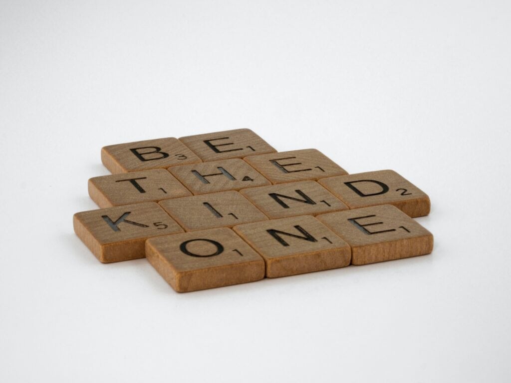 Be the Kind One Scrabble letters